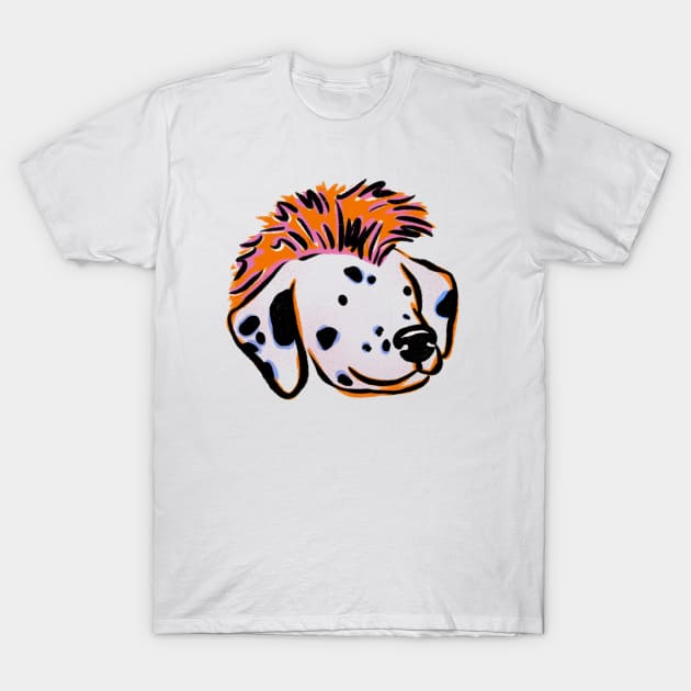 Dalmatian Dog Mohawk T-Shirt by Megan Roy